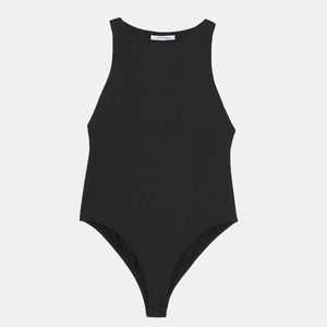 ZARA Black High Neck Bodysuit